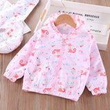 Kid Baby Girl Jacket Cardigan Windbreak Spring Print Cartoon Coats