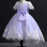 Kid Girl Princess Dress Lace Bow Wedding Dresses