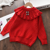 Kid Baby Girl Autumn Diamond Pullover Sweaters