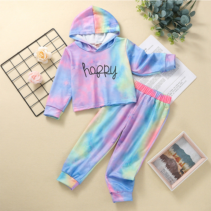 Kid Baby Boy Long Sleeved Tie Dye 2 Pcs Suit