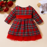 Kid Baby Girl Long-sleeved Gauze Princess Christmas Dresses