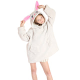 Kid Girl Cloak Blanket Lamb Fleece Solid Color Lazy Blanket Pajamas