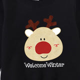 Family Matching Round Neck Warm Christmas Cartoon Bear Shirts Tops