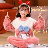 Kid Girl Autumn Winter Coral Velvet Cute Cartoon Sweet Pajamas