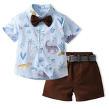 Kid Baby Boys Summer Fashion Dinosaur Short Sleeve 2 Pcs Set