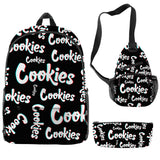Women Man Kid Cookies 3D Printed Schoolbag Bags