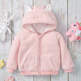 Baby Girl Hooded Jumper Autumn Winter Cute Lamb Wool Zipper Coats