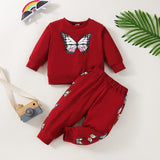 Baby Girl Butterfly Autumn Suits 2 Pcs Sets