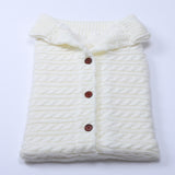 Baby Button Outdoor Cart Wool Knit Fleece Thickened Thermal Sleeping Pajamas