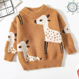 Kid Baby Boy Girl Fall Winter Mink Wool Fawn Pullover Sweater