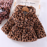 Kid Baby Girl Leopard-print Hooded Warm Autumn Coat