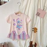 Kid Baby Girl Cartoon Mesh Star Summer Fashion Dresses