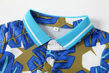 Kid Baby Boy Tropical Leaf Printed Polo New Summer 2 Pcs Sets Suits