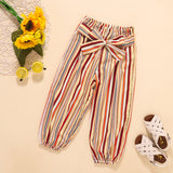 Kid Girls Wave Dot Suspenders Stripe Summer 2 Pcs Set