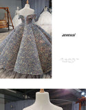 Kid Girl Princess Shag Yarn High-end Host Piano Performance Sequins Dresses