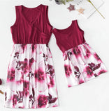 Family Matching Parent-child Printed Sleeveless Summer Dresses
