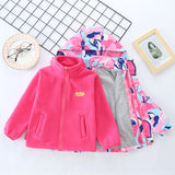 Kid Girl Extra 3-in-1 Detachable Storm Jacket Outdoor Windbreaker Coats