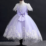 Kid Girl Princess Dress Lace Bow Wedding Dresses