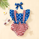 Baby Summer Festival Sleeveless Independence Day Striped Rompers