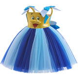 Kid Baby Girl Splicing SpongeBob Suspender Three-dimensional Design Dresses