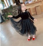 Kid Baby Girls Autumn Winter Velvet Velvet Starry Sky Casual Dress