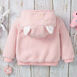 Baby Girl Hooded Jumper Autumn Winter Cute Lamb Wool Zipper Coats