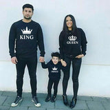 Family Matching Parent-child Long Sleeves King Queen Shirts