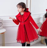 Kid Autumn Girls Woolen Cardigan Doll Collar Princess Dresses