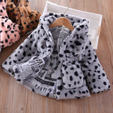 Kid Baby Girl Leopard-print Hooded Warm Autumn Coat