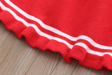 Kid Girl Korean Bowknot Sweater Knit Trend 2 Pcs Sets