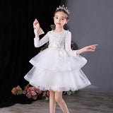 Kid Girl Princess Show  Autumn Winter Long Sleeve Dress