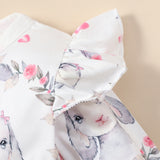Baby Girl Rabbit Print Big Bow Long Sleeves Spring Dresses