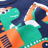 Kid Baby Boy Top Combed Cotton Dinosaur Sweater