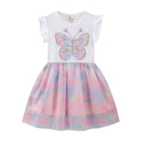 Kid Baby Girls Lace Short Sleeve Soft Gauze Spring Dresses