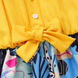 Kid Baby Girl Melting Dew Shoulder Belt Bowknot Summer Dresses