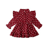 Toddler Kid Girl Ruffle Swing Dress Polka Dots Party Dresses 1-7Y