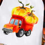 18M-6Y Kid Baby Boy Halloween Pumpkin Vehicle Print Plaid 2 Pcs Sets