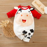 New Arrival Autumn and Spring Baby  Romper Adorable Cow Splice Jumpsuit