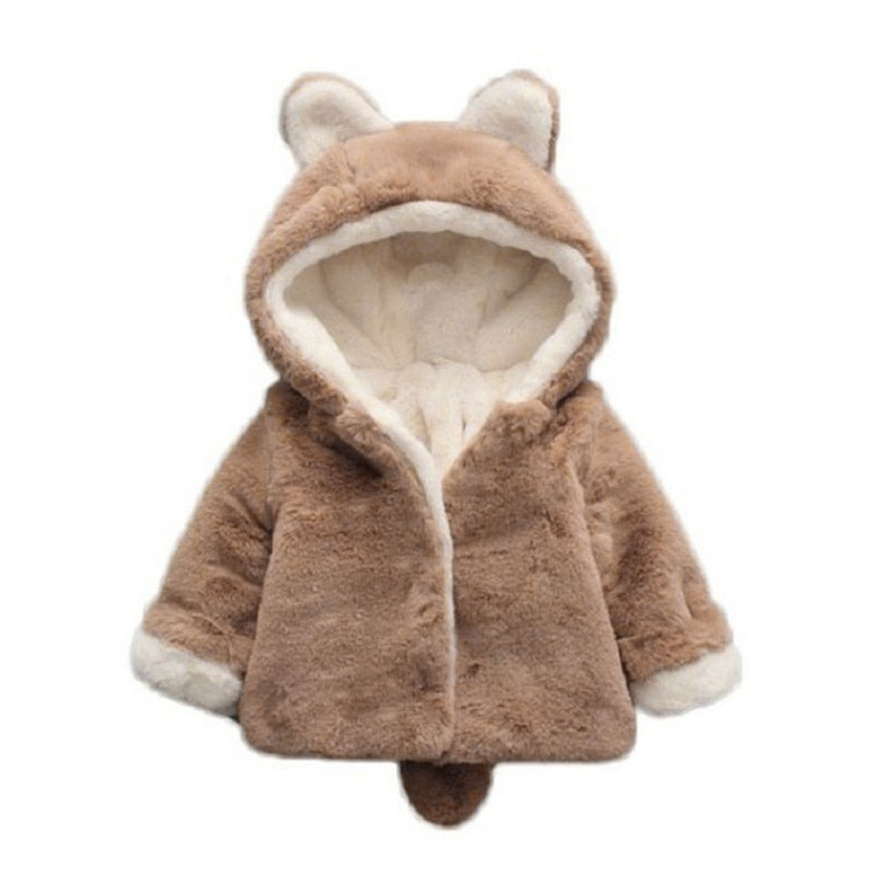 New Autumn Winter Toddler Baby Adorable Ear Warm Solid Coat