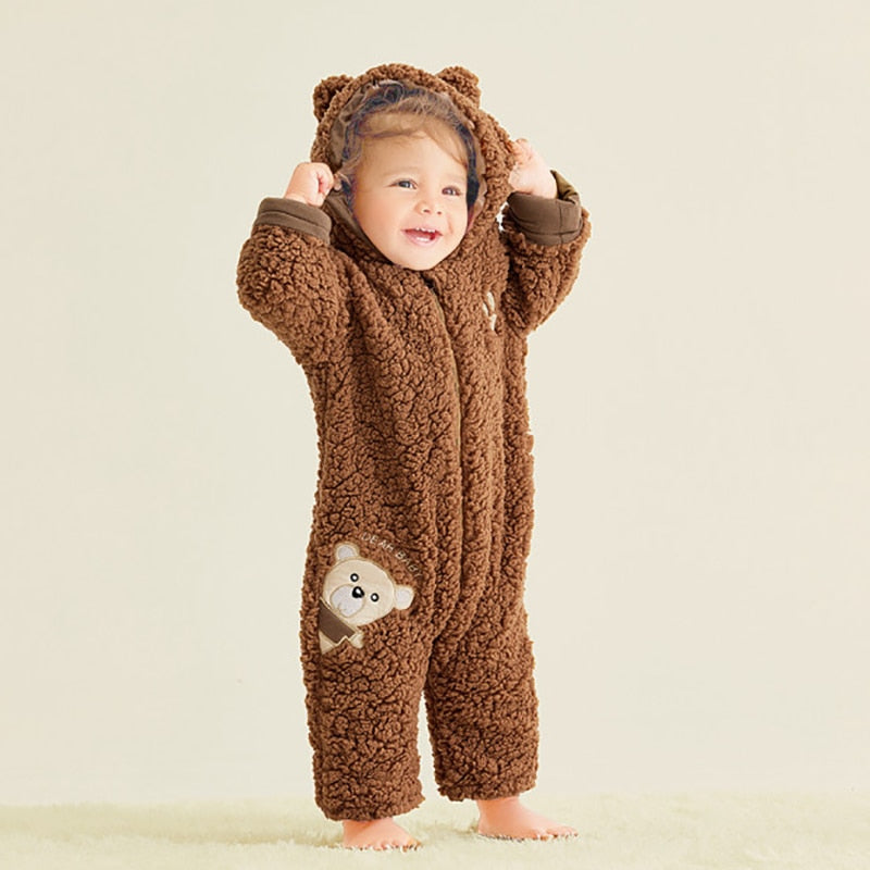 New Autumn and Winter Baby Romper Trendy Bear Design Long-sleeve Jumpsuit