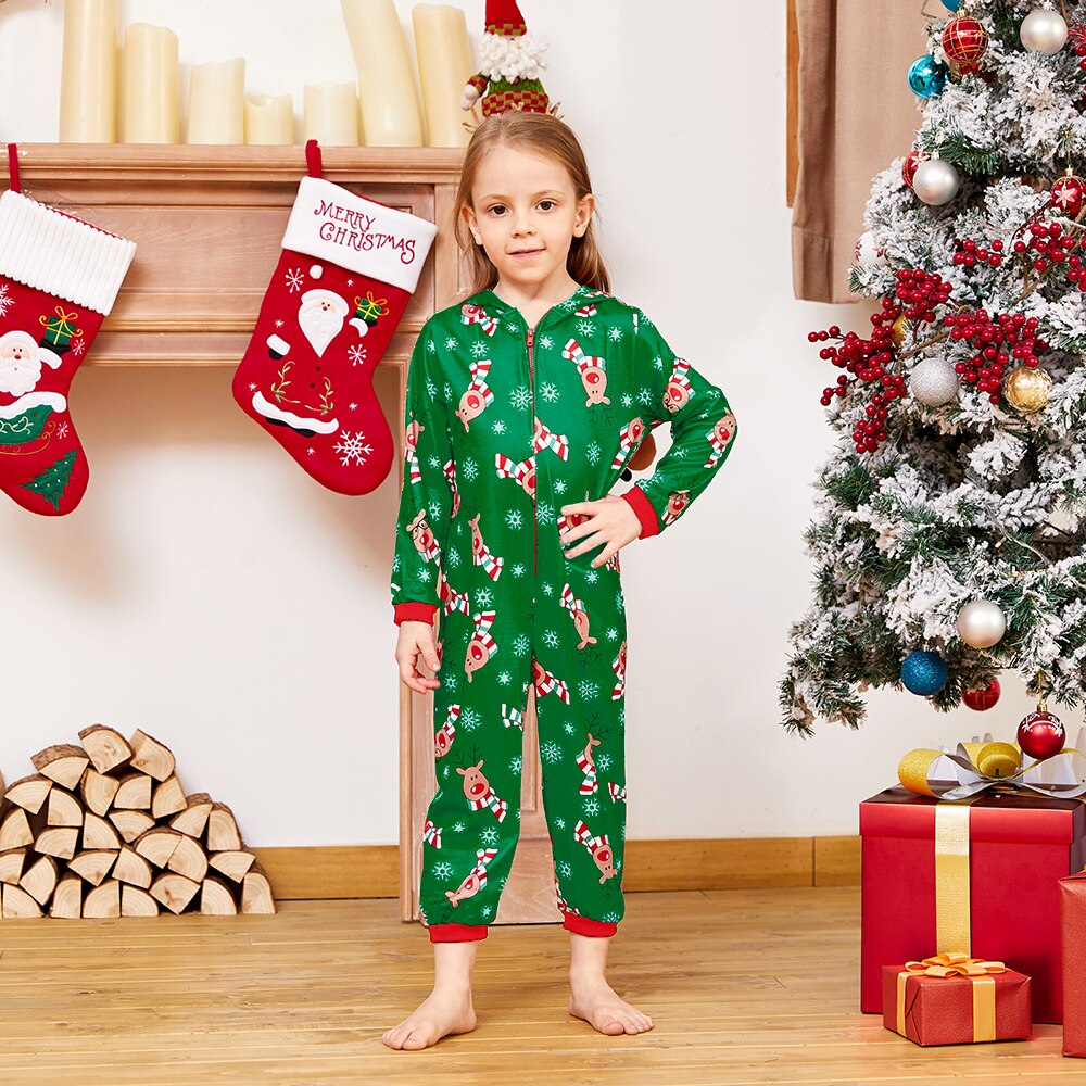 Reindeer Christmas Family Matching Pajama for Dad Mom Kid Family Look