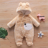 Baby Bear Warm Romper Fleece Hooded Jumpsuit