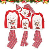 Plaid Christmas Family Matching Pajamas Set Deer Father Mother Kids Sleepwear