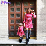 Family Matching Parent-Child Outfit Fashion Plaid Christmas Dress