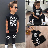 Kid Baby Boy Outfits  No Pain No Gain  2pcs Set