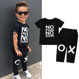 Kid Baby Boy Outfits  No Pain No Gain  2pcs Set