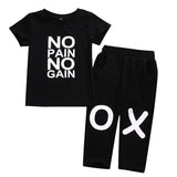 Kid Baby Boy Outfits  No Pain No Gain  2pcs Set