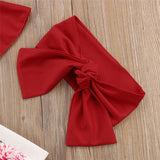 Kid Baby Girl Flower Headband Outfit 3 Pcs Sets