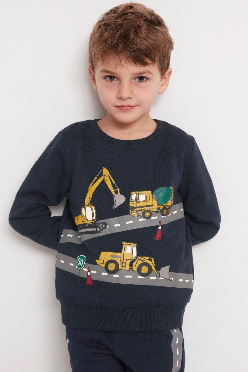 Toddler Boy Truck Print Sweatshirt Pullover