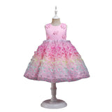 Kids Baby Girl Princess Rainbow  Elegant Sweet Wedding Formal Sleeveless Dress